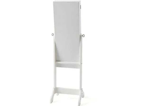 Hot Sieradenkastje Met Spiegel Berenice - Mdf En Grenen - 120 X 39 X 30 Cm - Wit Decoratieobject Voor Binnen