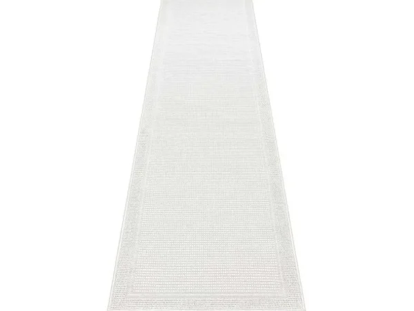 Discount Sisal Tapijt, Loper Timo 5979 Buitenshuis Kader Wit 80X300 Cm Tapijt Voor Buiten