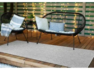 Cheap Sisal Tapijt, Loper Timo 6272 Buitenshuis Grijskleuring 80X250 Cm Tapijt Voor Buiten