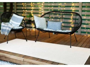Discount Sisal Tapijt, Loper Timo 5979 Buitenshuis Kader Wit 80X300 Cm Tapijt Voor Buiten