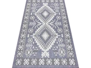 Sale Sisal Tapijt Sion Azteeks 3007 Plat Te Weven Blauw / Roze / Ecru 140X190 Cm Klein Tapijt