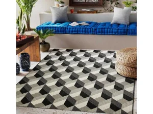 Cheap Sisal Tapijt Sisal Flat 48624/690 Blokjes 3D 120X170 Cm Klein Tapijt