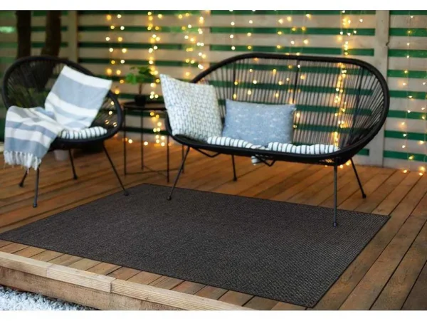 Clearance Sisal Tapijt Timo 0000 Buitenshuis Zwart 140X190 Cm Tapijt Voor Buiten