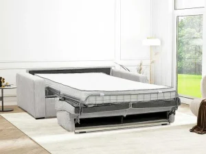 Hot Slaapbank 4 Zitplaatsen Met Stoffen Bekleding In Cremewit Snel Ombouwbaar Matrasbreedte: 160 Cm Matrasdikte: 18 Cm Mondovi Slaapbank Met Matras