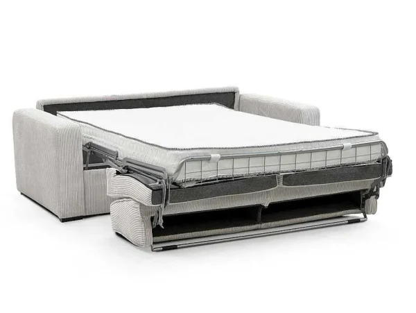Hot Slaapbank 4 Zitplaatsen Met Stoffen Bekleding In Cremewit Snel Ombouwbaar Matrasbreedte: 160 Cm Matrasdikte: 18 Cm Mondovi Slaapbank Met Matras