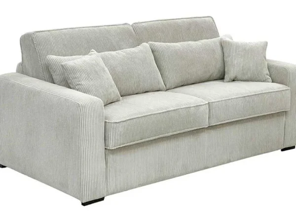 Hot Slaapbank 4 Zitplaatsen Met Stoffen Bekleding In Cremewit Snel Ombouwbaar Matrasbreedte: 160 Cm Matrasdikte: 18 Cm Mondovi Slaapbank Met Matras