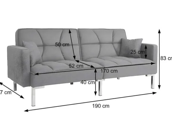 Sale Slaapbank Mcw-K65, Stof/Textiel Creme-Beige Klik-Klak En Bz Slaapbank