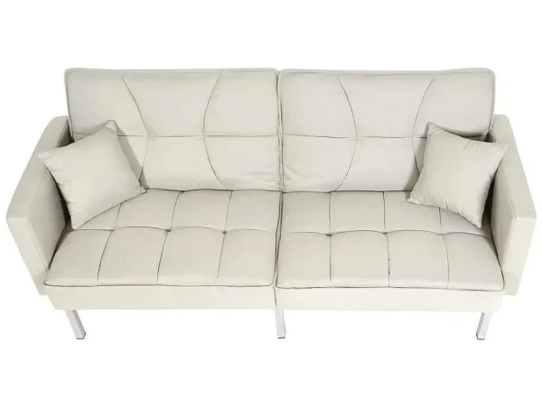 Sale Slaapbank Mcw-K65, Stof/Textiel Creme-Beige Klik-Klak En Bz Slaapbank