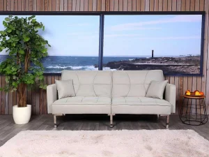 Sale Slaapbank Mcw-K65, Stof/Textiel Creme-Beige Klik-Klak En Bz Slaapbank