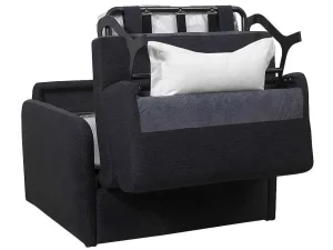 Flash Sale Slaapfauteuil Met Matras Van Stof Nadoa - Slaapafmeting 100 Cm - Donkergrijs Uitklapbare Fauteuil