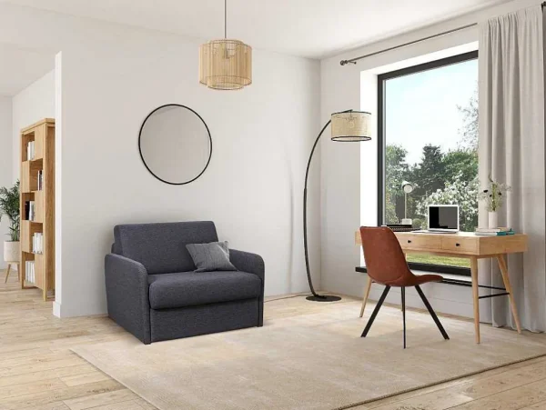 Best Sale Slaapfauteuil Met Matras Van Stof Nadoa - Slaapafmeting 70 Cm - Antraciet Uitklapbare Fauteuil