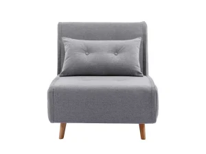 Outlet Slaapfauteuil Van Lichtgrijze Stof Uribia Uitklapbare Fauteuil