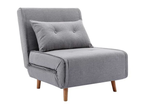 Outlet Slaapfauteuil Van Lichtgrijze Stof Uribia Uitklapbare Fauteuil