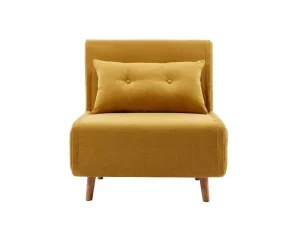 Best Slaapfauteuil Van Mosterdgele Stof Uribia Uitklapbare Fauteuil