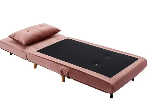 Best Slaapfauteuil Van Poederroze Velours Uribia Uitklapbare Fauteuil