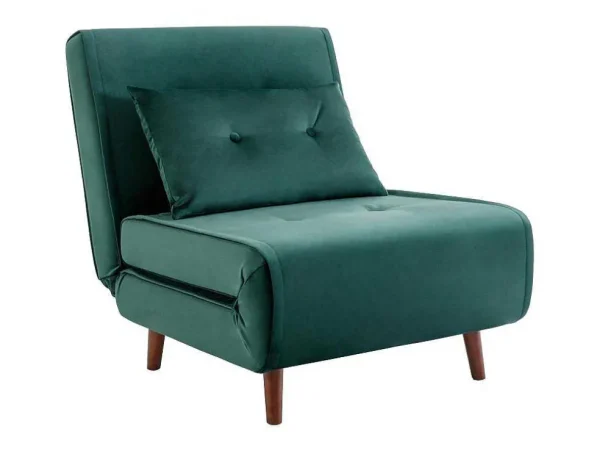 Outlet Slaapfauteuil Van Spargroen Velours Uribia Uitklapbare Fauteuil
