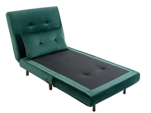 Outlet Slaapfauteuil Van Spargroen Velours Uribia Uitklapbare Fauteuil