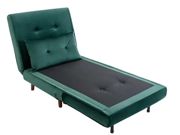 Outlet Slaapfauteuil Van Spargroen Velours Uribia Uitklapbare Fauteuil