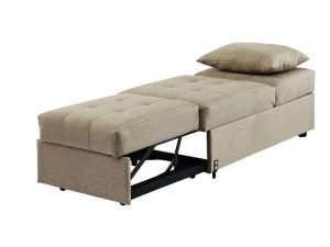 Store Slaapfauteuil Van Stof Lesna - Beige Uitklapbare Fauteuil