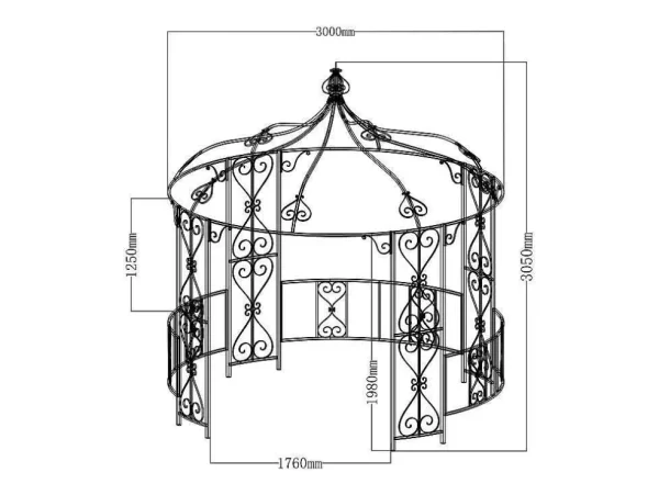 Cheap Smeedijzeren Tuinkiosk Van Metaal Tilcara - D300 X H290 Cm - Zwart Prieel, Pergola, Gazebo En Kiosk