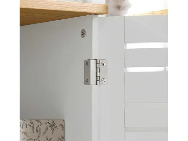 Cheap Bzr41-W Lage Kast Opbergkast Keukenkast, Badkamerkast Met 2 Louvredeuren Toiletmeubel