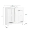 Fashion Wastafelmeubel Badkamermeubel Wastafelopbergkast Met 2 Schuifdeuren Wit Lph 60 X 30 X 61 Cm Bzr142-W Wastafelmeubel