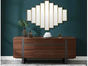 Online Spiegel In Art-Decostijl Galice - B90 X H120 Cm - Goudkleurig Spiegel