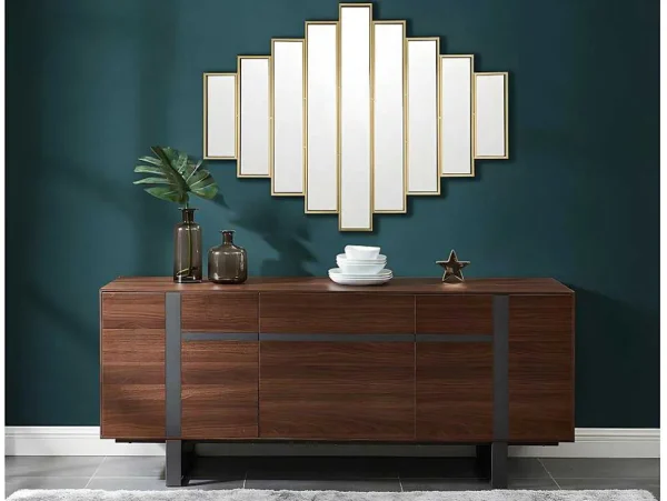 Online Spiegel In Art-Decostijl Galice - B90 X H120 Cm - Goudkleurig Spiegel