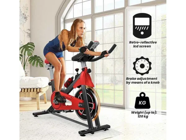 Best Sale Spin Bike Met Verstelbare Zitting En Stuur, Hometrainer Met Verstelbare Weerstand En Lcd Display Fitness