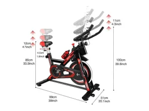 Best Sale Spin Bike Stationaire Indoor Cycling Bike Met Riemaandrijving 8Kg Vliegwiel Fitness
