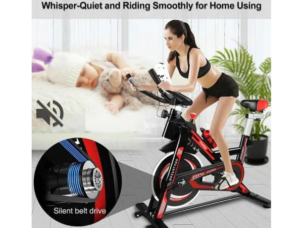 Best Sale Spin Bike Stationaire Indoor Cycling Bike Met Riemaandrijving 8Kg Vliegwiel Fitness