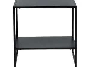 Hot Staal Bijzettafel Met Plank 51X51 Cm Zwart. Bijzettafel