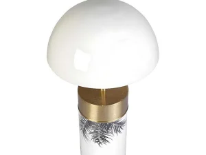 Best Staande Lamp Champignon Art-Decostijl Agaric - Ijzer - H54Cm - Wit, Goudkleurig En Zwart Lamp