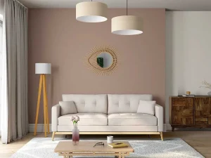 Best Staande Lamp Lorens - Hout En Linnen - 45 X 45 X 153 Cm - Wit Staande Lamp