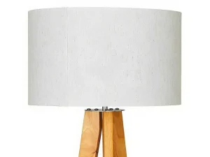 Best Staande Lamp Lorens - Hout En Linnen - 45 X 45 X 153 Cm - Wit Staande Lamp