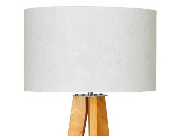 Best Staande Lamp Lorens - Hout En Linnen - 45 X 45 X 153 Cm - Wit Staande Lamp