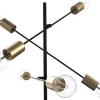 Best Staande Lamp Met Industriele Stijl En Meerdere Lampjes Klepton - Metaal - 49,5 X 28,5 X 146,5 Cm - Zwart En Goudkleurig Staande Lamp