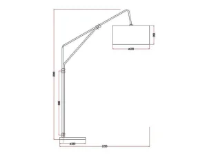 Best Staande Lamp Van Metaal, Linnen En Marmer - L122 X H180 Cm - Wit, Zwart En Goudkleurig - Masdar Staande Lamp