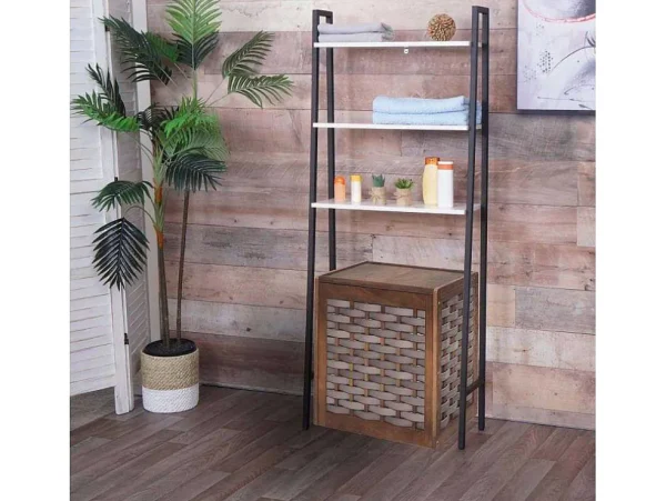Clearance Staande Plank Mcw-K82, Marmer Look Wit Toiletmeubel