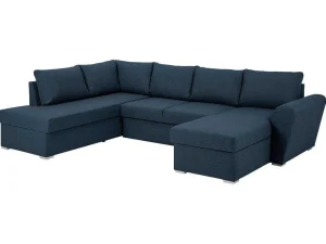 Outlet Stan Slaapbank, Hoek Links Met Chaise Longue Rechts, In Blauw. Modulair