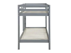 Shop Stapelbed Anicet Ii - 2 X 90X 190 Cm - Massief Grenen - Grijs Kinderbed Stapelbed