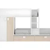 New Stapelbed Juanito - Ingebouwde Kast - 2X90X190Cm - Wit En Eiken Kinderbed