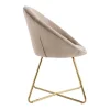 Shop Stoel Van Bouclestof En Goudkleurig Metaal - Beige - Burban Stoel