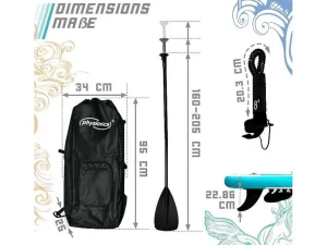 Hot Sup Board Nymphe 366 Cm - Mintgroen - Incl. Accessoires Watersport