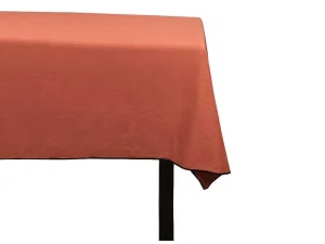Cheap Tafellaken Van Katoen En Linnen Met Zwarte Rand - 170 X 300 Cm - Terracotta - Borina Textiel Voor Eettafel