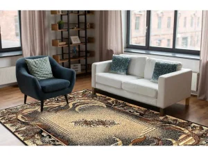 Cheap Tapijt Bcf Morad Lisc Bladeren Agawa Klassiek - Beige 140X200 Cm Groot Tapijt