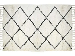 Cheap Tapijt Berberstijl Marcus - 100% Wol - 120 X 170 Cm - Beige En Zwart Woonkamertapijt
