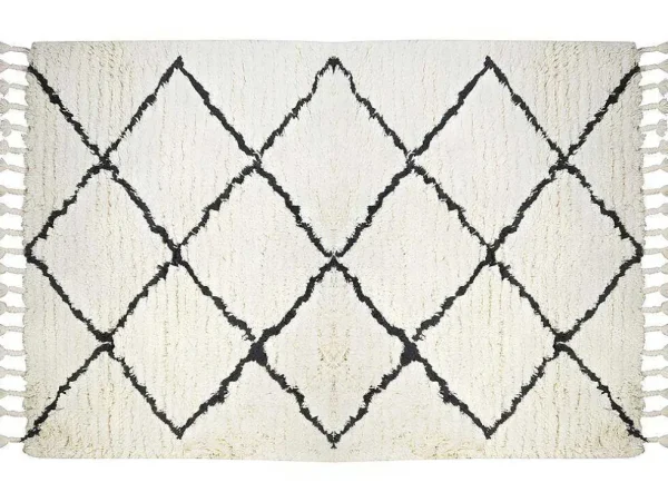 Cheap Tapijt Berberstijl Marcus - 100% Wol - 120 X 170 Cm - Beige En Zwart Woonkamertapijt