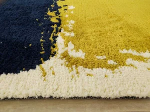 Online Tapijt Camden - Polyester - 120 X 170 Cm - Mosterdkleur, Marineblauw, Grijs Klein Tapijt