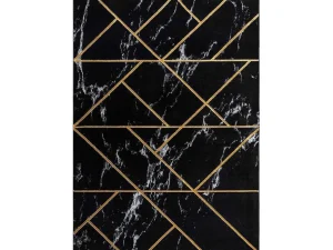 Outlet Tapijt Emerald Exclusief 2000 Glamour, Stijlvol Geometrisch, Marmer Zw 120X170 Cm Klein Tapijt
